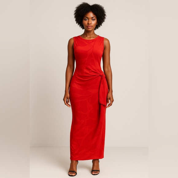Liz Claiborne Vibrant Red Maxi Dress size M - Picture 1 of 4